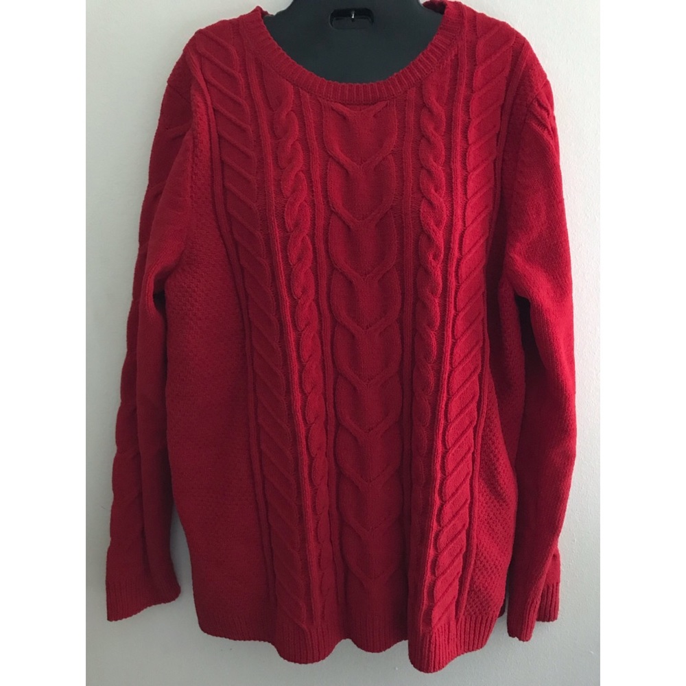 J Jill Red Chenille Size Large Sweater Never Worn